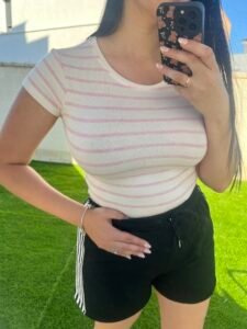 Camiseta rayas rosa