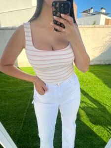 Top de rayas rosa