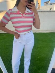 Polo rayas rosa