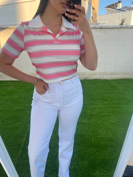 Polo rayas rosa