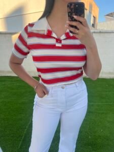 Polo rayas rojas