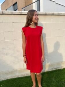 Vestido hombrera corto